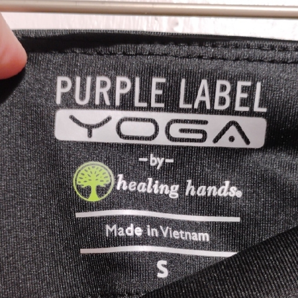 SALE! NWOT Purple Label Yoga Healing Hands Black Pants Sz.S (X6) - Picture 2 of 10